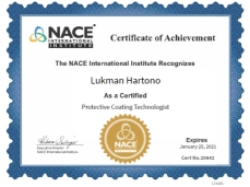 Lukman NACE Certified Protective Coating Technologist