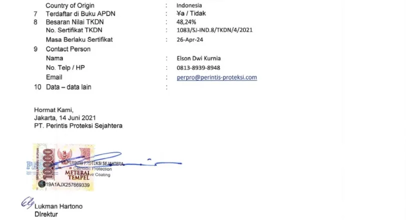 Products PRODUSEN FIELD JOINT COATING (TAM HSS) 3 penting_300_pg1100_surat_hasil_evaluasi_aml_pt_perpro_hss_tape_page_0003